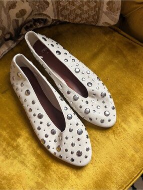 Zara Silver Studded Flats